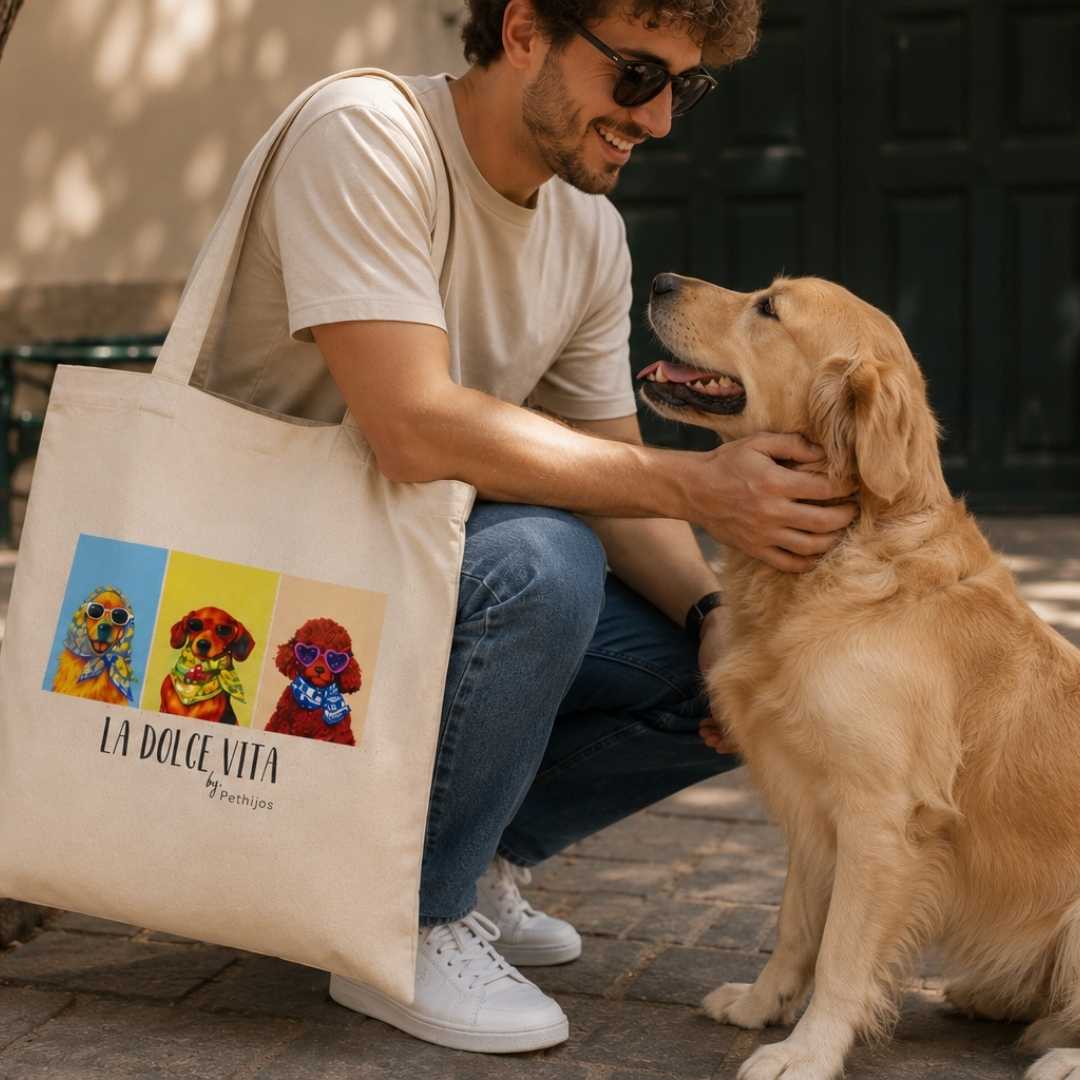 Pethijos_totebag_coleccion_ladolcevita_hombre_con_perro